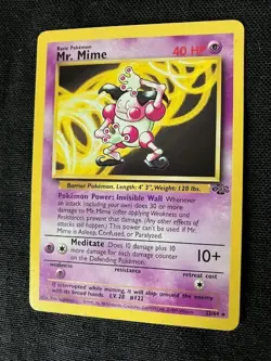 Mr. Mime Invisible Wall/Meditate 40 HP Pokemon Jungle TCG Card 22/64 - Image 3