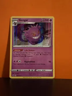 POKEMON GENGAR 085/202 RARE HOLOFOIL LP/MOD PLAYED SWORD & SHIELD CARD - Image 1