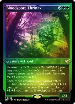 Bloodspore Thrinax - FOIL ETCHED - Commander Masters CMM - 0555 - MTG Magic - Image 1
