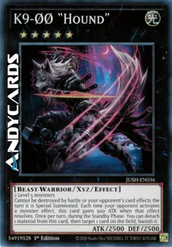K9-OO HOUND • (K9-Oo Segugio) • Super R • JUSH EN036 • 1Ed • Yugioh! • ANDYCARDS - Image 1