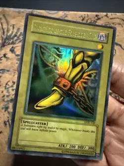 2002 YuGiOh Unlim FADED Exodia Right Leg of the Forbidden One LOB-120 MISPRINT - Image 1
