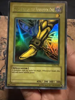2002 YuGiOh Unlim FADED Exodia Right Leg of the Forbidden One LOB-120 MISPRINT - Image 5