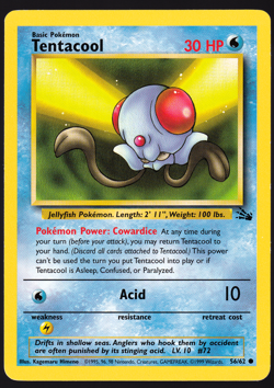 Tentacool 56/62 Fossil Pokemon TCG Card NM - Image 1