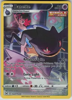 Banette Ultra Rare SWSH11: Lost Origin Trainer Gallery TG07/TG30 Pokemon - Image 1