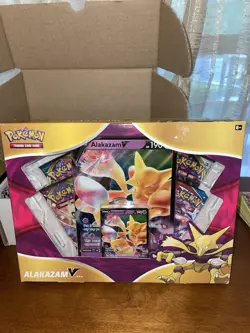 Pokemon TCG Alakazam V Box Factory Sealed 4 Booster Packs with Foil Promo Card - Image 1