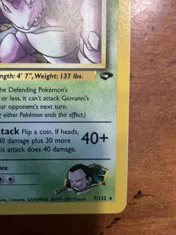 Pokemon TCG Giovanni's Nidoking Gym Challenge Holo Card 7/132 Unlimited Rare - Image 4