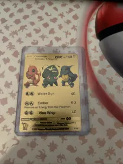 Charmander Bulbasaur Squirtle Gx Gold Foil Collectible! Pokemon Card! - Image 1