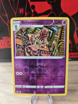 080/195 BEHEEYEM REVERSE HOLO SILVER TEMPEST POKEMON CARD - Image 1