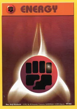 Pokemon Fighting Energy Card Red Trainer 97/102 - Image 1
