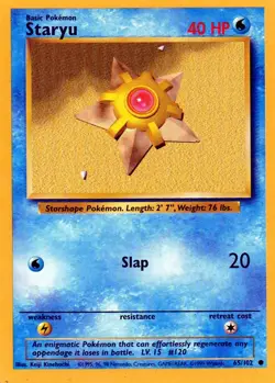 Pokemon Staryu Card 65/102 Base Set - Image 1
