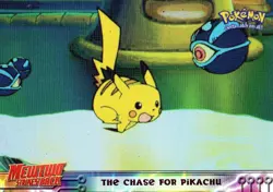 Pokemon The Chase For Pikachu Card Mewtwo Strikes Back #28 Blue Logo - Image 1