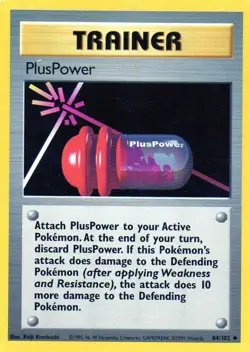 Pokemon PlusPower Card Trainer 84/102 1999 Base Set - Image 1