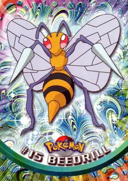 Pokemon #15 Beedrill Card 1999 Topps TV Animation Blue Label Series 1 - Image 1