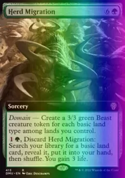 MTG Magic the Gathering Herd Migration (413/516) Dominaria United LP FOIL - Image 1