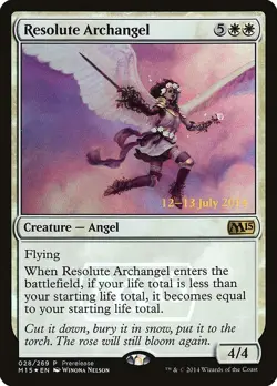 MTG RESOLUTE ARCHANGEL FOIL PRE EXC - ARCANGELO RISOLUTO - M15 - MAGIC - Image 1