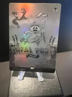 MTG *FOIL/Black and White*-Fatal Push-Secret Lair x Twisted Toons SET:SLD #884 - Image 1