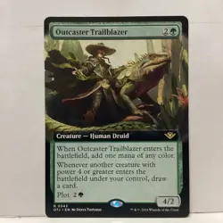 MTG Outcaster Trailblazer Magic: The Gathering Ext Art OTJ Rare #0343 - Image 1