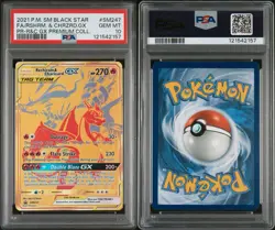 2021 POKEMON SM BLACK STAR PROMO #SM247 FULL ART/RESHIRAM & CHARIZARD GX PSA 10 - Image 3
