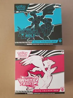 Pokemon Black Bolt and White Flare ETB Set of 2 Brand New Sealed - Image 1