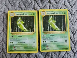 Pokemon TCG Metapod LOT of 2 54/102 Regular Unlimited NM/MINT Free Shipping - Image 1