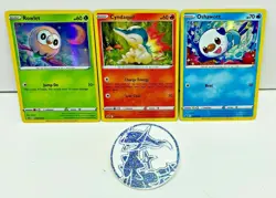 Pokemon Lot Of 3 Black Star Promos CYNDAQUIL OSHAWOTT ROWLET & ARCEUS Jumbo Coin - Image 1