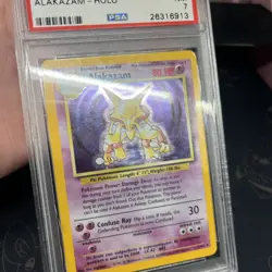 VINTAGE Pokemon TCG 1999 Pokemon Base Set Alakazam Holo #1 PSA 7 NM - Image 3