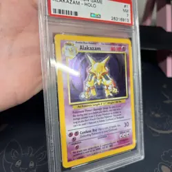 VINTAGE Pokemon TCG 1999 Pokemon Base Set Alakazam Holo #1 PSA 7 NM - Image 4
