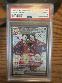Charizard ex 215/197 Obsidian Flames ULTRA RARE Pokemon TCG PSA 9 MINT - Image 1