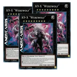 K9-X WEREWOLF 3x • (K9-X Licantropo) • Super R • JUSH EN037 • 1Ed • Yugioh! - Image 1