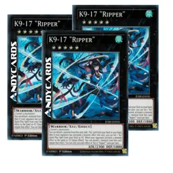 K9-17 RIPPER 3x • (K9-17 Squartatrice) • Super R • JUSH EN035 • 1Ed • Yugioh! - Image 1