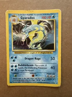Gyarados Base Set 6/102 Holo Rare Pokemon WOTC Vintage Card - Image 1