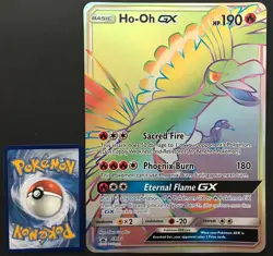 Ho-oh GX JUMBO SM80 PROMO Oversized Pokemon Card Shiny ULTRA RARE HOLO Exc - Image 1
