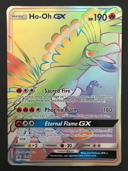 Ho-oh GX JUMBO SM80 PROMO Oversized Pokemon Card Shiny ULTRA RARE HOLO Exc - Image 2