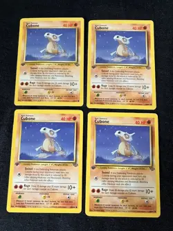 First Edition Cubone Snivel/Rage 40 HP Pokemon Jungle TCG Card 50/64 - Lot of 4 - Image 2