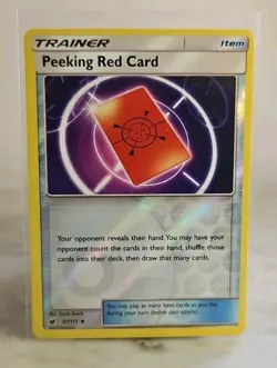Pokemon TCG: Peeking Red Card (Reverse Holo) 97/111 Sun & Moon Crimson Invasion - Image 1