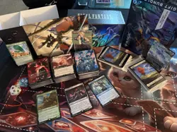 Mtg Final Fantasy Card Lot 250+Mythic/Rare/C/UC/foils/borderless/ box and dice - Image 1