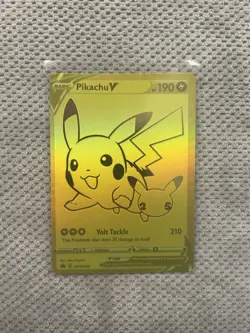 Pokemon Pikachu V SWSH145 SWSH Black Star Promos Gold Pokemon Card NM - Image 1