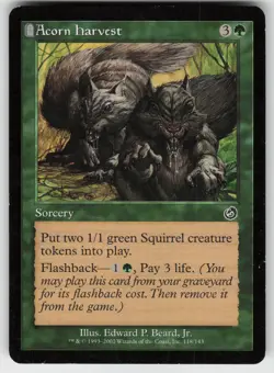 MTG Torment #118 Acorn Harvest Moderately played tcg - Image 1