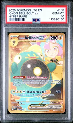 2025 Pokemon Journey Together Iono's Bellibolt ex Hyper Rare 188 PSA 10 GEM MINT - Image 1