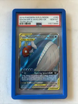Pokemon Sun & Moon Magikarp & Wailord GX 160/181 Full Art Rare Holo Foil PSA 10 - Image 1