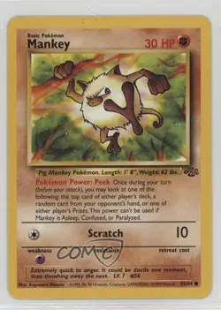 Mankey Pokemon Jungle #55 1999 e9b - Image 1