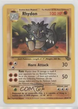 Rhydon Pokemon Jungle #45 1999 e9b - Image 1