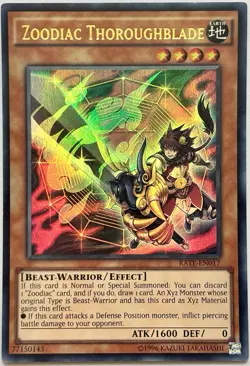 RATE-EN017 Zoodiac Thoroughblade - Ultra Rare 1st Edition Near Mint YuGiOh Card - Image 1