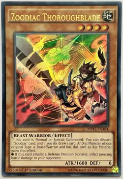 MP17-EN184 Zoodiac Thoroughblade - Ultra Rare 1st Edition Near Mint YuGiOh - Image 1