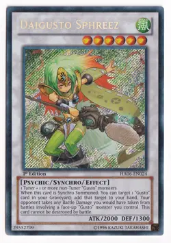 Yugioh Daigusto Sphreez HA06-EN024 Secret Rare 1st Edition LP - Image 1