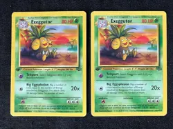 First Edition Exeggutor 80 HP Pokemon Jungle TCG Card 35/64 - Lot of 2 - Image 1