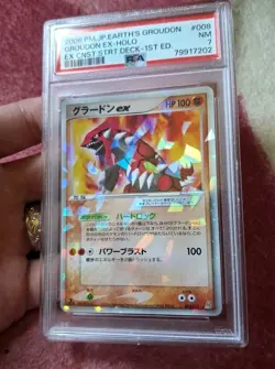 Psa Graded Holo Ex Crystal Guardians Groudon Pokemon Card - Image 1