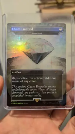 MTG Sonic Secret Lair Chaos Emerald Lotus Petal White - Image 1