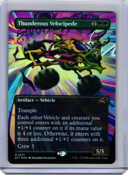 Mtg. Thunderous Velocipede. Foil Borderless. Aetherdrift. Pack Fresh - Image 1