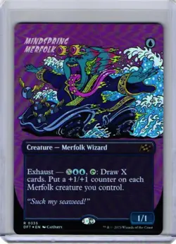 FOIL Borderless MINDSPRING MERFOLK mtg NM Aetherdrift 1 Rare - Image 1